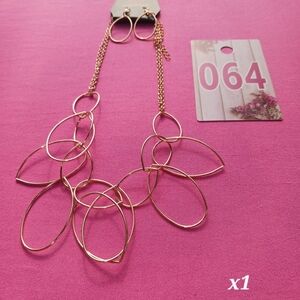 Paparazzi Gold Loop Necklace and Earring Set